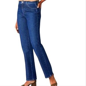 Lee Women's Straight Leg Relaxed Fit High Rise Blue Jeans Size 16